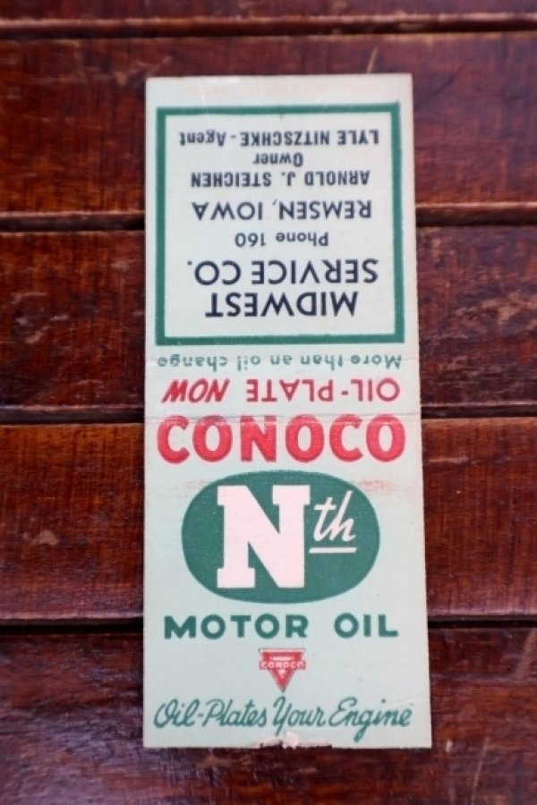 画像1: dp-260204-120 CONOCO N th MOTOR OIL1940's MATCH BOOK