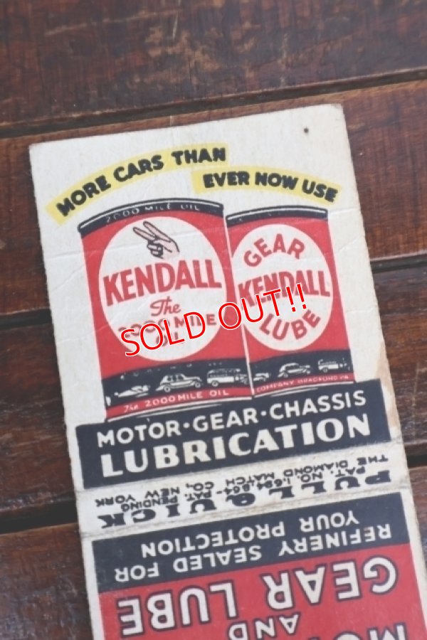 画像2: dp-260204-120 KENDALL MOTOR OIL & GEAR LUBE 1940's-1950's Matchbook