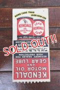 dp-260204-120 KENDALL MOTOR OIL & GEAR LUBE 1940's-1950's MATCH BOOK