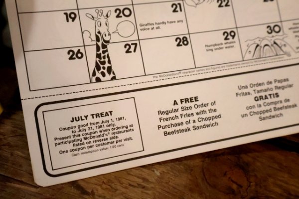 画像5: ct-260106-02 McDonald's 1981 Coloring Calendar
