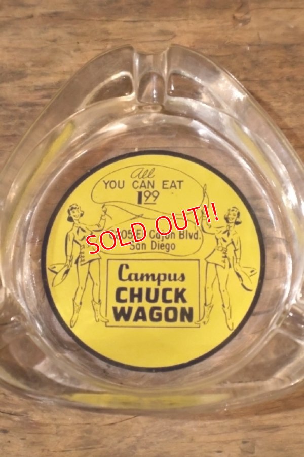 画像1: dp-260204-60 Campus CHUCK WAGON VINTAGE GLASS ASHTRAY