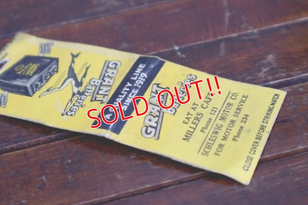 画像3: dp-260204-120 GRANT Batteries 1940's Matchbook