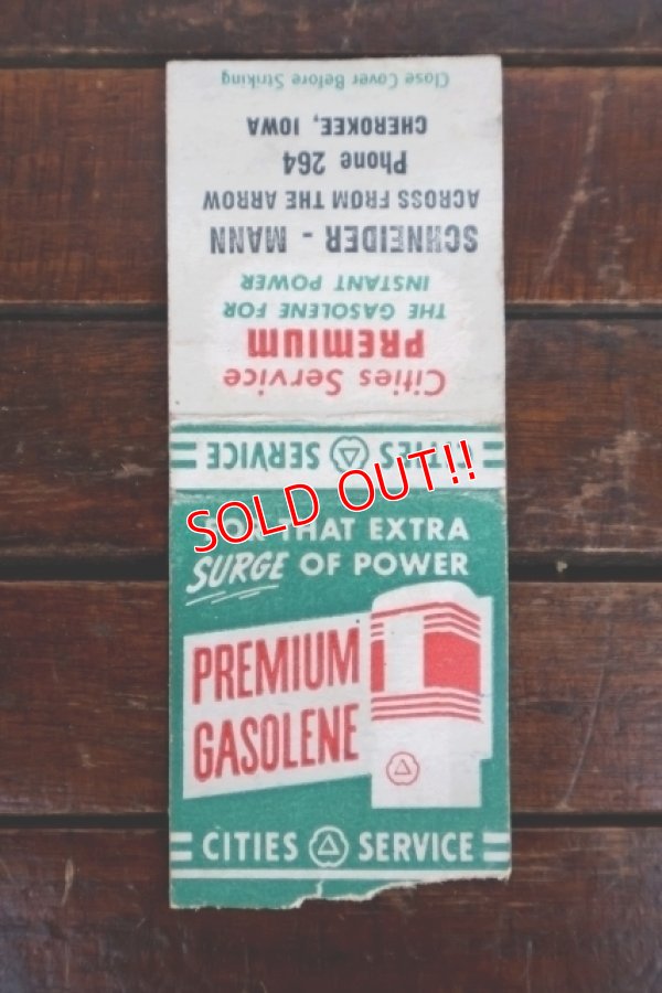 画像1: dp-260204-120 CITIES SERVIVE PREMIUM GASOLENE 1950's Matchbook