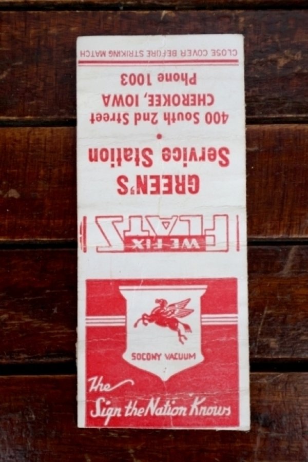 画像1: dp-260204-120 SOCONY VACUUM 1940's-1950's Matchbook