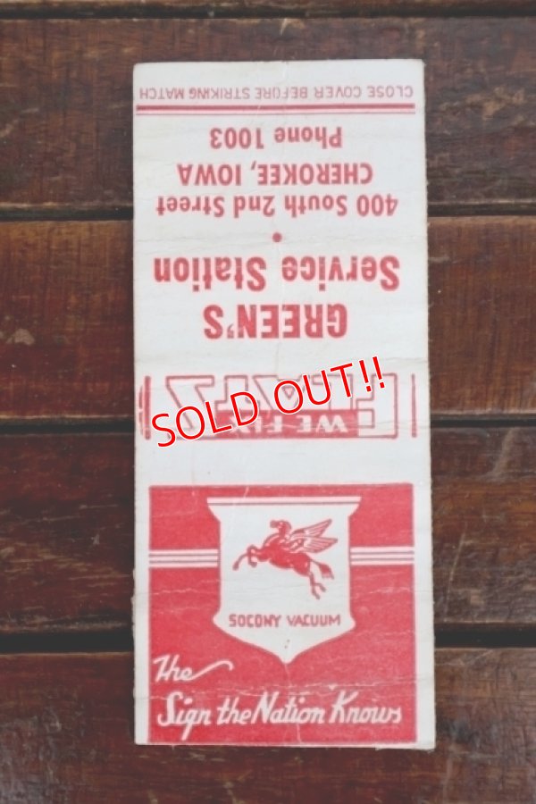 画像1: dp-260204-120 SOCONY VACUUM 1940's-1950's Matchbook