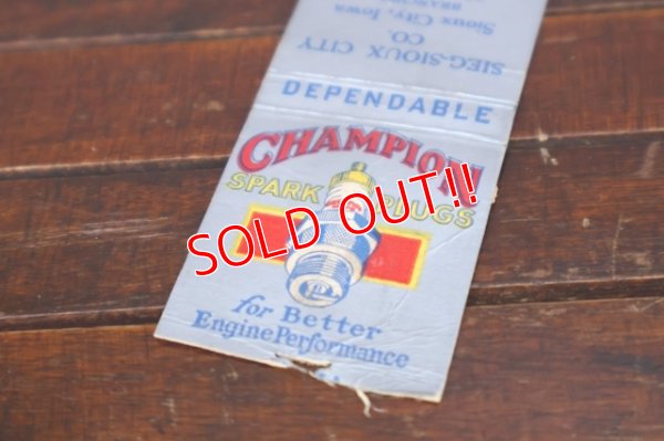 画像2: dp-260204-120 CHAMPION SPARK PLUGS 1940's Matchbook