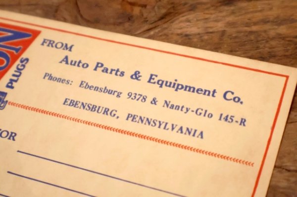 画像4: dp-260303-12 CHAMPION SPARK PLUGS 1930's-1940's Paper Parts Tag