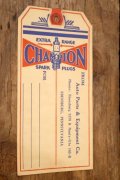 dp-260303-12 CHAMPION SPARK PLUGS 1930's-1940's Paper Parts Tag