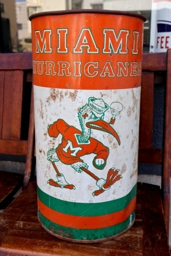 画像1: dp-260204-31 University of Miami / Miami Hurricanes 〜1980's Trash Garbage Waste Can