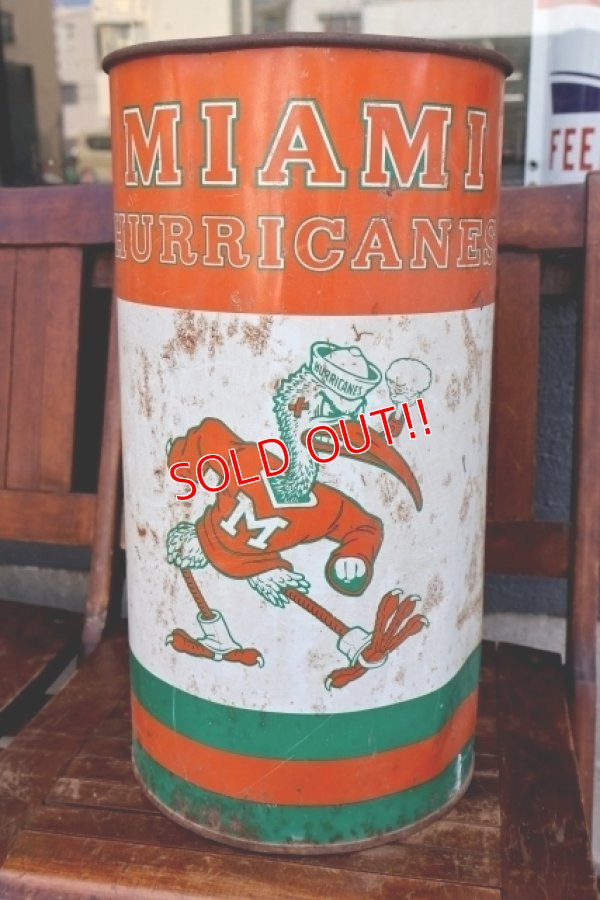 画像1: dp-260204-31 University of Miami / Miami Hurricanes 〜1980's Trash Garbage Waste Can