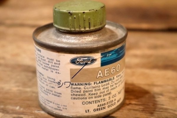 画像2: dp-260204-42 Ford 1970's AE60 COLOR PATCH ENAMEL 3 FL.OZ. CAN "LT. GREEN GOLD MET."