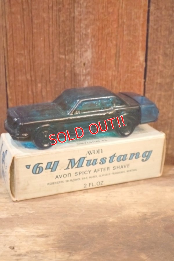 画像1: dp-260303-02 AVON / 1970's '64 Mustang  SPICY AFTER SHAVE GLASS BOTTLE