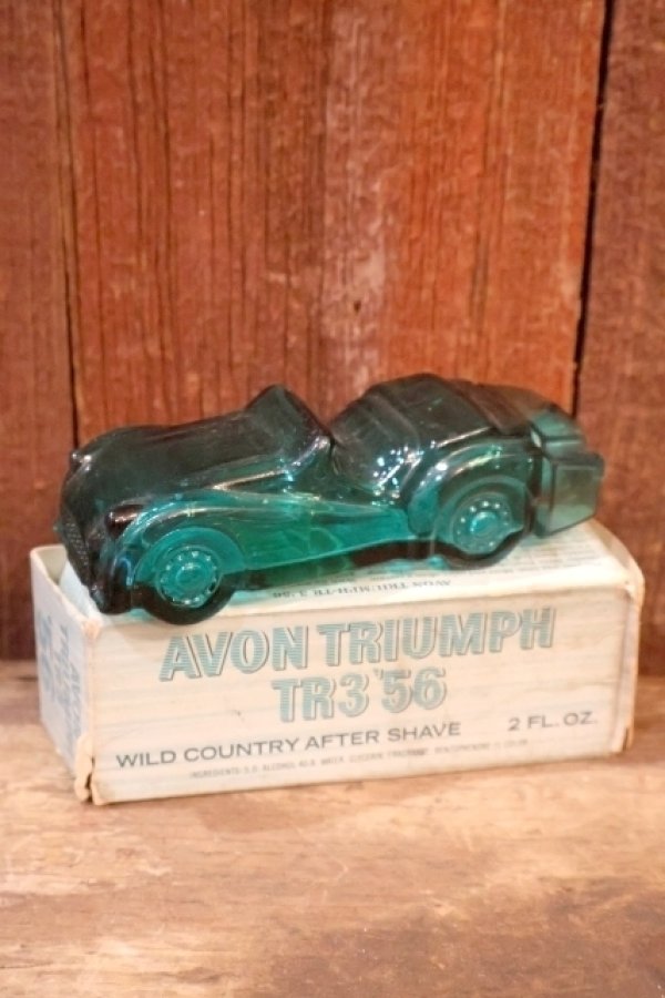 画像1: dp-260303-02 AVON / 1970's TRIUMPH TR3 '56 WILD COUNTRY AFTER SHAVE GLASS BOTTLE