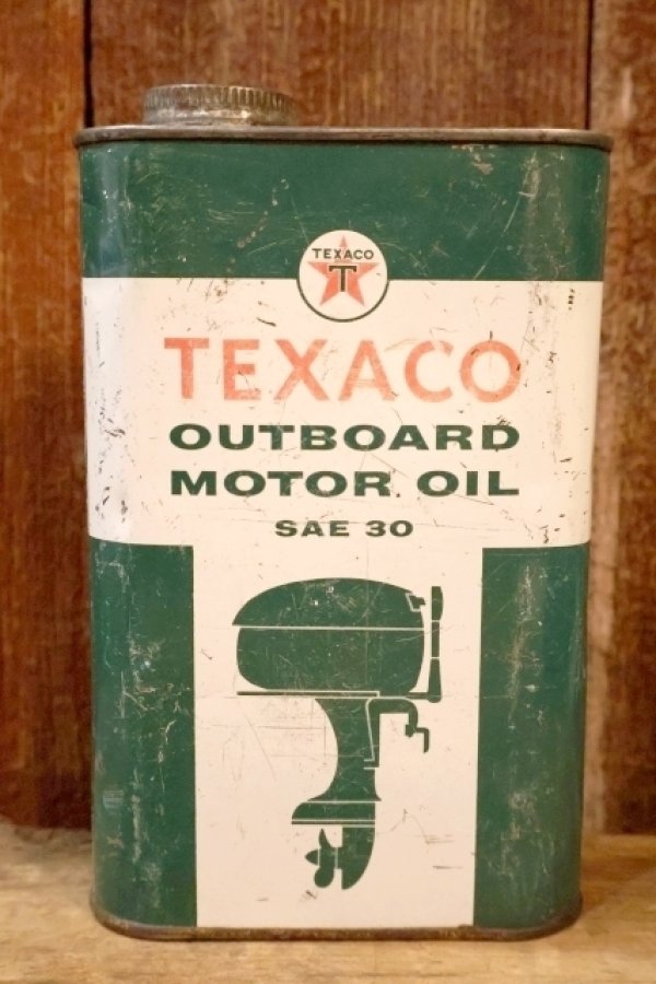 画像1: dp-260204-99 TEXACO 1960's OUTBOARD MOTOR OIL ONE U.S. QUART CAN