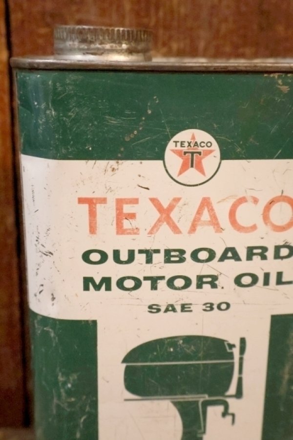 画像2: dp-260204-99 TEXACO 1960's OUTBOARD MOTOR OIL ONE U.S. QUART CAN