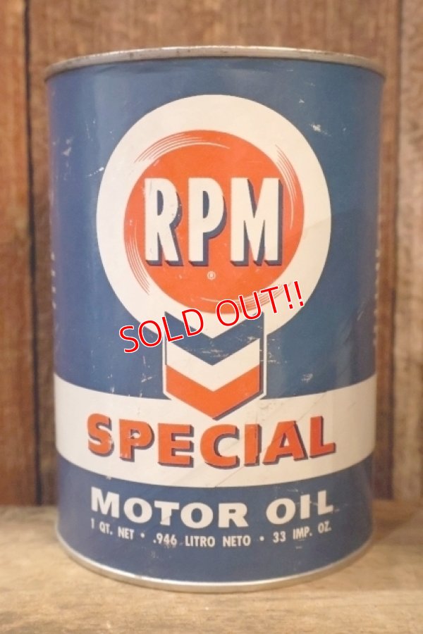 画像2: dp-260204-104 RPM SPECIAL MOTOR OIL 1950's ONE U.S. QUART CAN