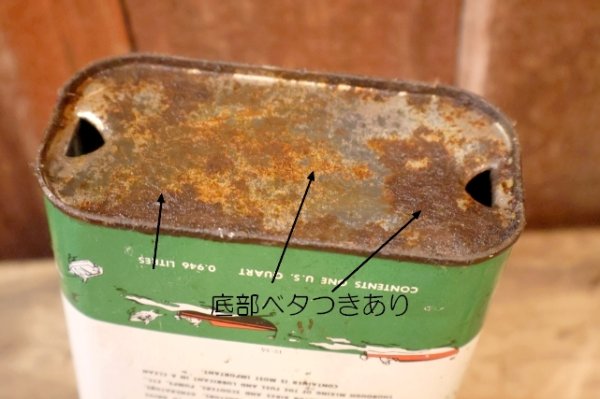 画像8: dp-251201-10 TEXACO 1950's OUTBOARD MOTOR OIL ONE U.S. QUART CAN