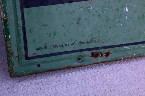 画像15: dp-260204-02  【※店頭ピックのみ】QUAKER STATE MOTOR OIL 1940's METAL SIGN