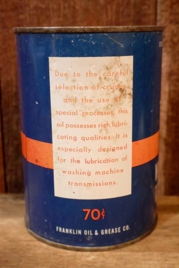 画像3: dp-260204-117 Franklin 1950's Washing Machine Transmission Oil One U.S. Quart Can