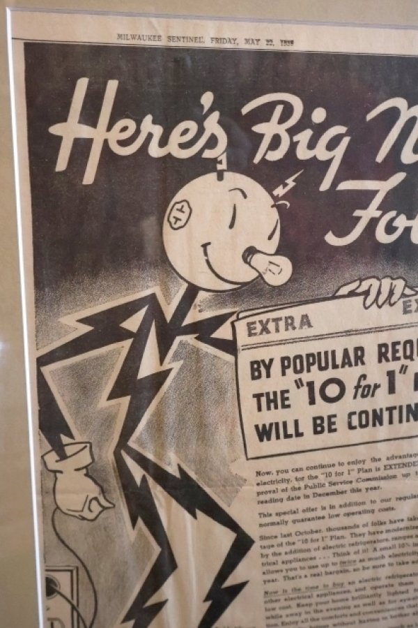 画像2: ct-260401-01 Reddy Kilowatt / 1930's Newspaper Advertising