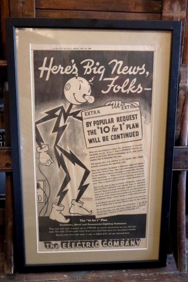 画像1: ct-260401-01 Reddy Kilowatt / 1930's Newspaper Advertising