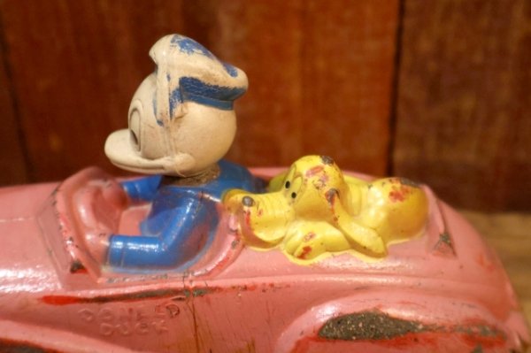 画像6: ct-260401-18 Donald Duck & Pluto / SUN RUBBER 1930's-1940's Car Toy