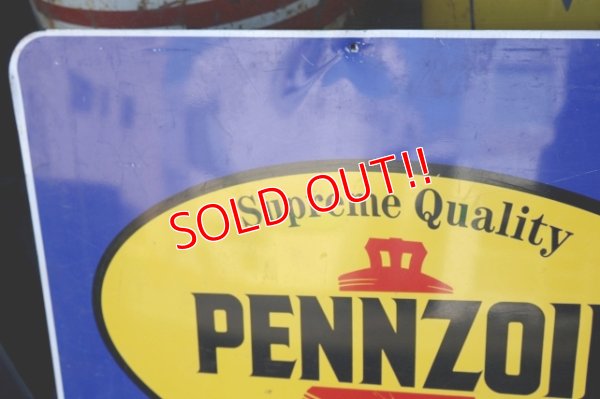 画像11: dp-260401-11 PENNZOIL 1990's W-sided Metal Sign