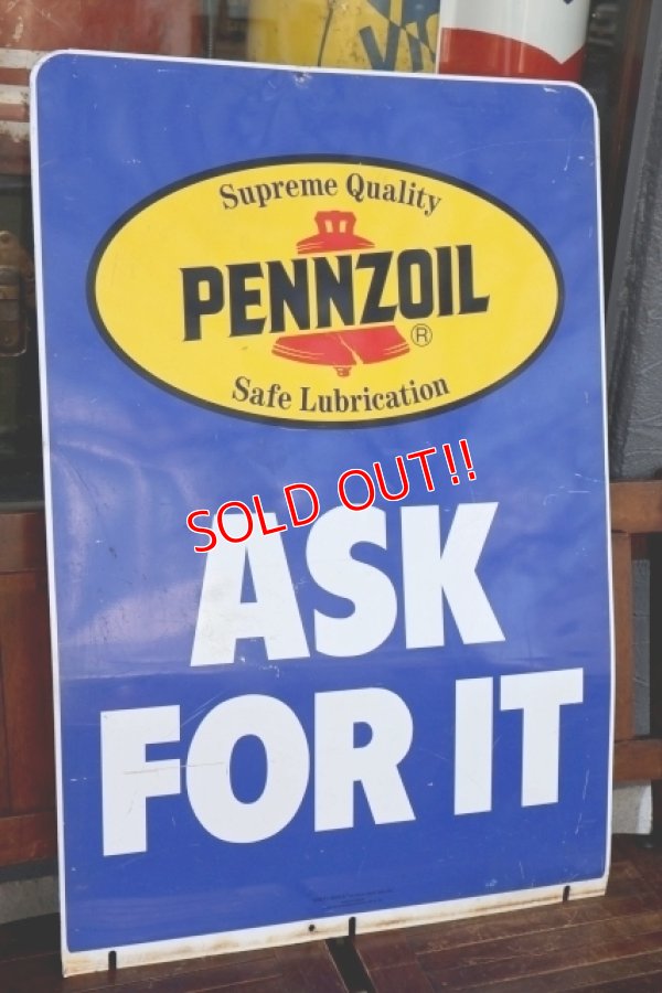 画像9: dp-260401-11 PENNZOIL 1990's W-sided Metal Sign
