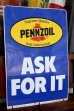 画像9: dp-260401-11 PENNZOIL 1990's W-sided Metal Sign (9)