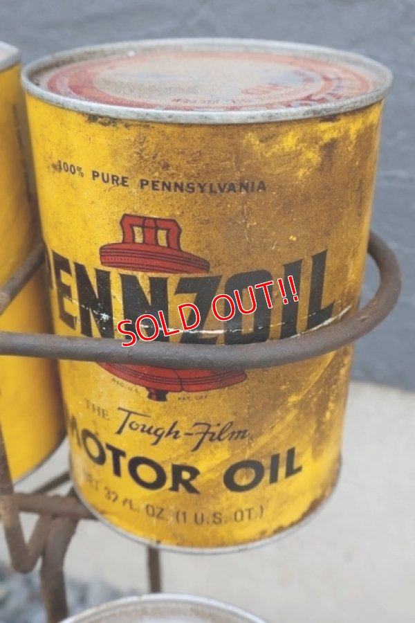 画像9: dp-260417-08 PENNZOIL 1970's ONE U.S. QUART OIL CAN DISPLAY RACK