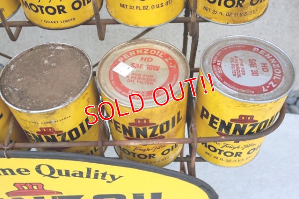 画像6: dp-260417-08 PENNZOIL 1970's ONE U.S. QUART OIL CAN DISPLAY RACK