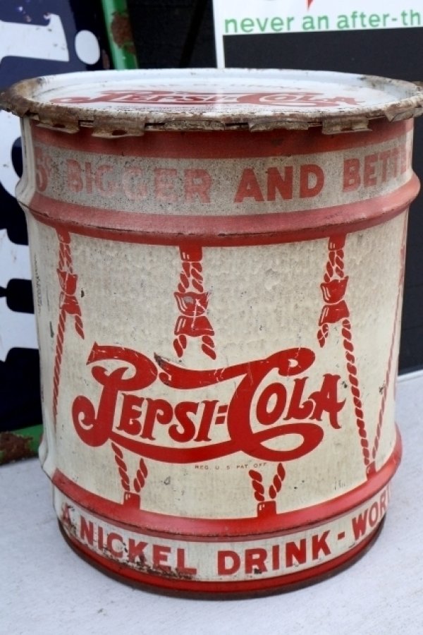 画像1: dp-260417-10 PEPSI:COLA 1940's Steel Syrup Can