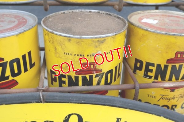 画像7: dp-260417-08 PENNZOIL 1970's ONE U.S. QUART OIL CAN DISPLAY RACK