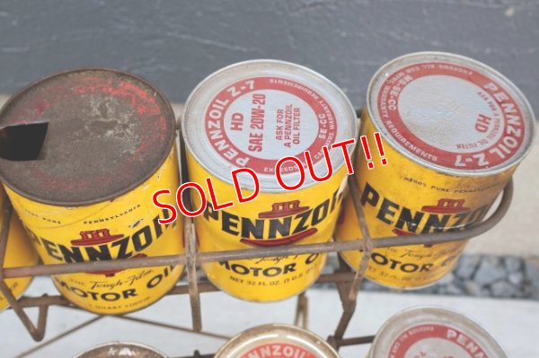 画像8: dp-260417-08 PENNZOIL 1970's ONE U.S. QUART OIL CAN DISPLAY RACK