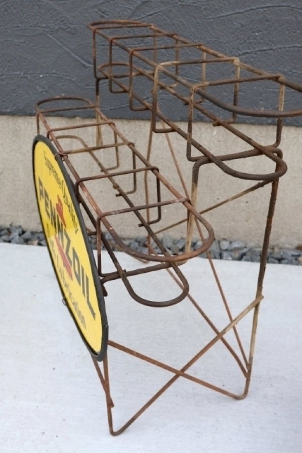 画像11: dp-260417-08 PENNZOIL 1970's ONE U.S. QUART OIL CAN DISPLAY RACK