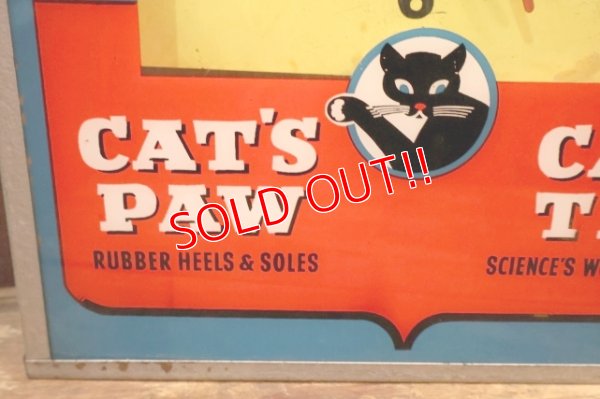 画像12: dp-260401-01 CAT'S PAW CAT-TEX / 1950's Advertising Lighted Clock