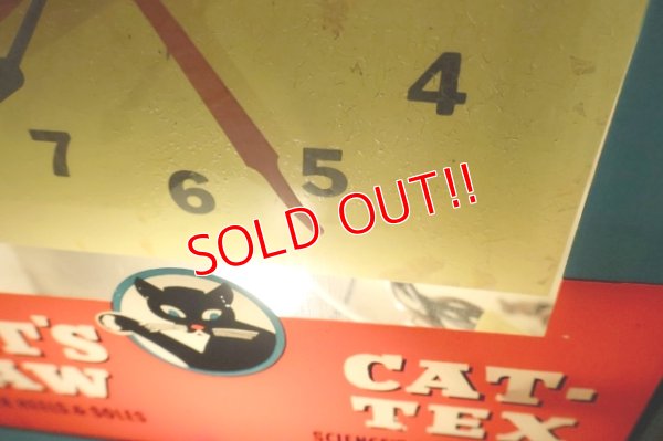 画像6: dp-260401-01 CAT'S PAW CAT-TEX / 1950's Advertising Lighted Clock