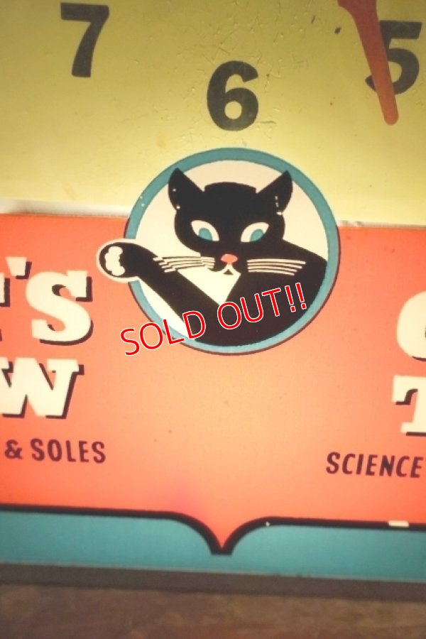 画像2: dp-260401-01 CAT'S PAW CAT-TEX / 1950's Advertising Lighted Clock