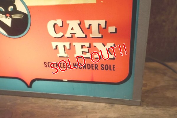 画像5: dp-260401-01 CAT'S PAW CAT-TEX / 1950's Advertising Lighted Clock