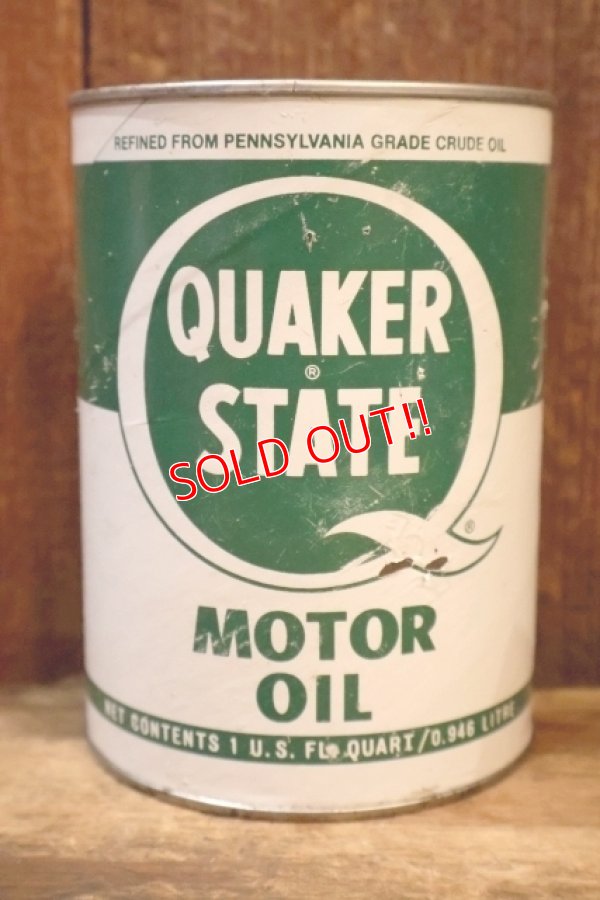 画像1: dp-230901-120 QUAKER STATE 1980's ONE U.S. QUART MOTOR OIL CAN