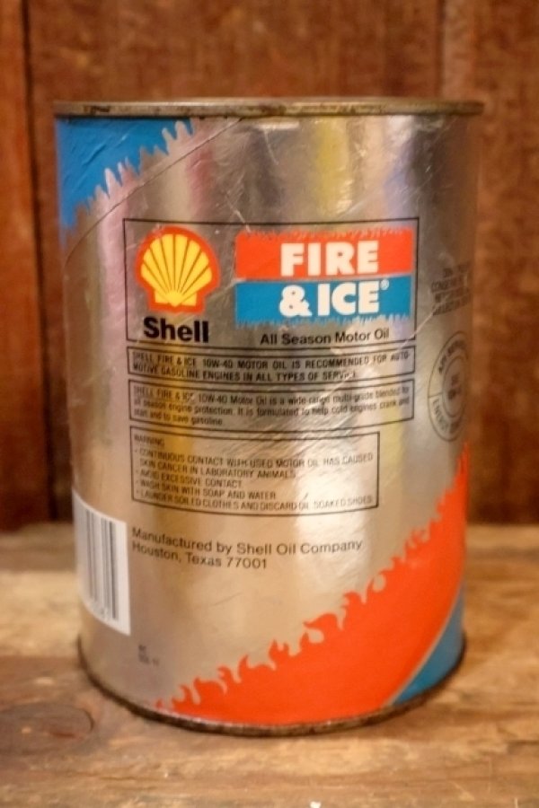 画像4: dp-230901-120 Shell / 1970's〜 FIRE & ICE ONE U.S. QUART MOTOR OIL CAN