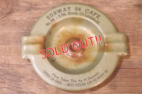 画像1: dp-260204-60 1950's Metal Ashtray "SUBWAY 66 CAFE"