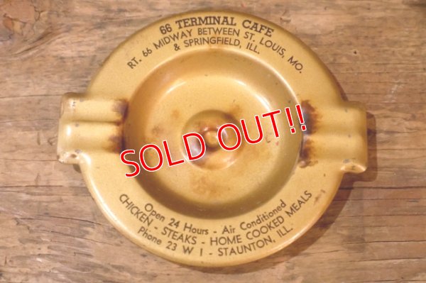 画像1: dp-260204-60 1950's Metal Ashtray "66 TERMINAL CAFE"