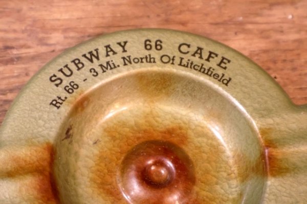 画像2: dp-260204-60 1950's Metal Ashtray "SUBWAY 66 CAFE"