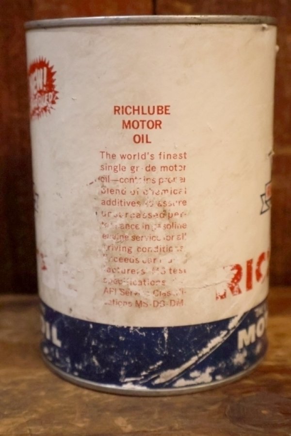 画像7: dp-260204-103 RICHFIELD 1960's ROCO MOTOR OIL ONE U.S. QUART CAN