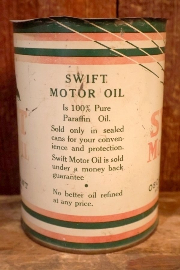 画像5: dp-260501-14 SWIFT MOTOR OIL 1940's-1950's ONE U.S. QUART CAN