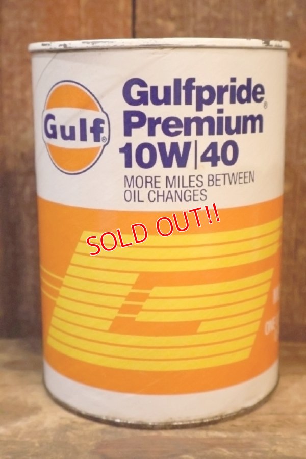 画像1: dp-230901-120 Gulf / Gulfpride Premium 10W 40 ONE U.S. QUART OIL CAN
