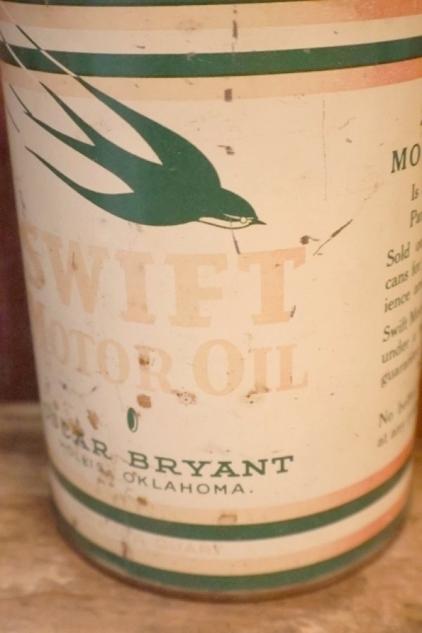 画像2: dp-260501-14 SWIFT MOTOR OIL 1940's-1950's ONE U.S. QUART CAN