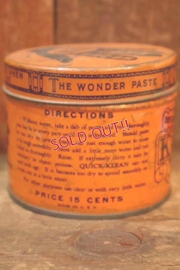 画像6: dp-260501-10 QUICK-KLEAN COMPANY 1940's THE WONDER SOAP PASTE TIN CAN