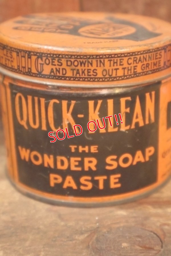 画像4: dp-260501-10 QUICK-KLEAN COMPANY 1940's THE WONDER SOAP PASTE TIN CAN